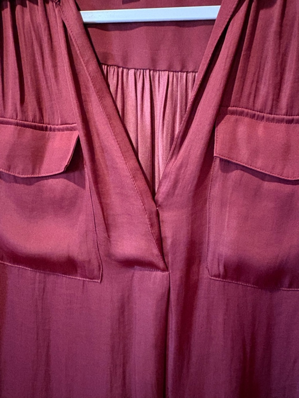 Ann Taylor Women's Soft Drapey Camp Shirt Blouse Moroccan Red size S - Picture 3 of 10